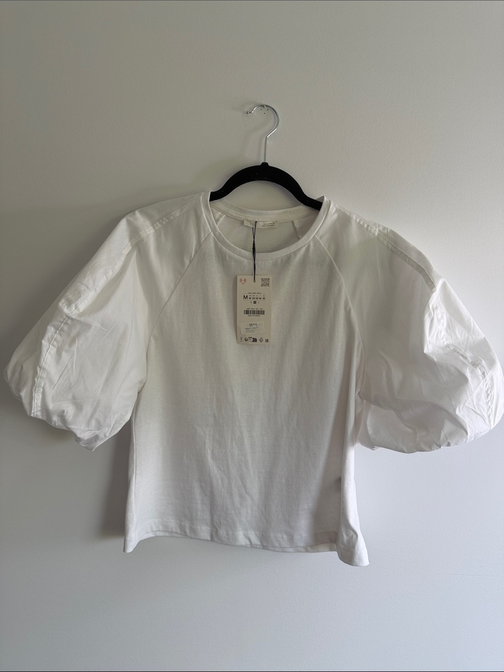White Puff-Sleeve Balloon Women's Top - Lightweight Elegant Style